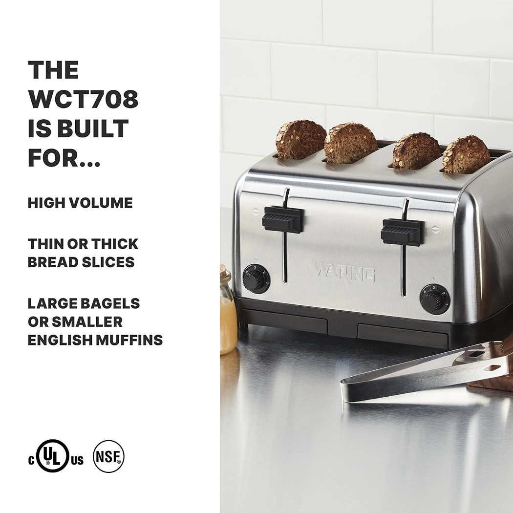 Medium-Duty 4-Slot Toaster, 1800 Watts